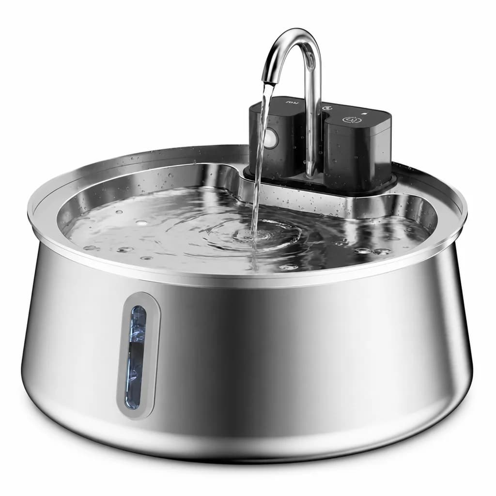 Purrspring™ 4L Wireless Stainless Steel Cat Fountain 3